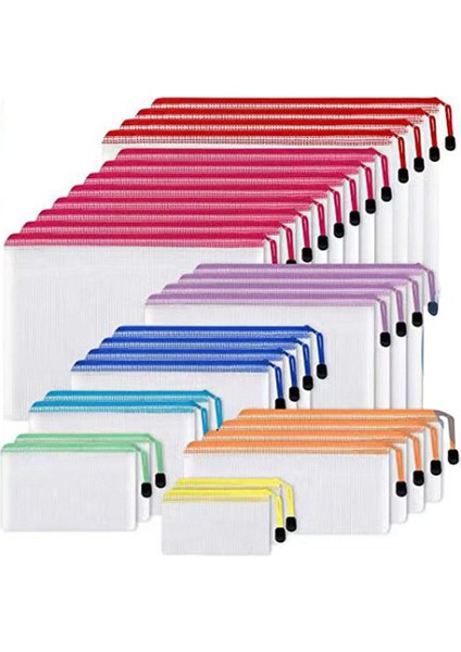 File Fermuarlı Kese 30 Adet Fermuarlı Çantalar Belge Keseleri Ofis Aletleri (Yurt Dışından)