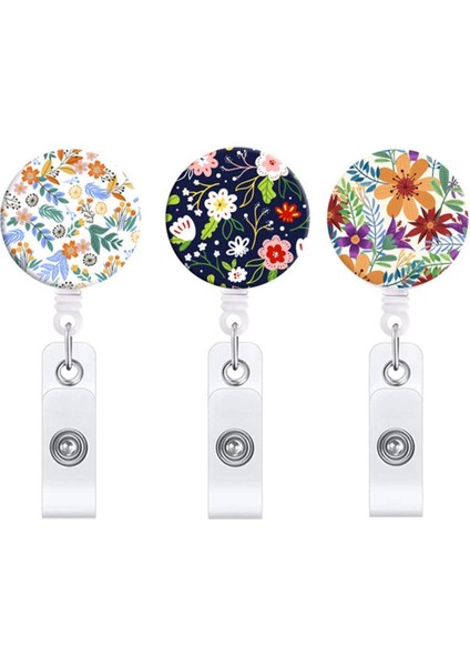 3 Adet Rozet Makaraları Timsah Klipsli Rozet Tutucu Kimlik Isim Etiketi Tutucuları (Yurt Dışından)