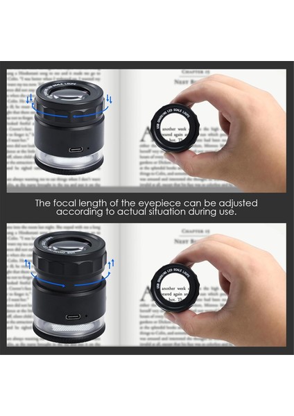 Loupe Büyüteç 10X, LED Işık ve Ölçekli Camı Büyütülebilir Kuyumcular, Ayarlanabilir Odak Uzunluğu Büyüteç (Yurt Dışından) fırsatları