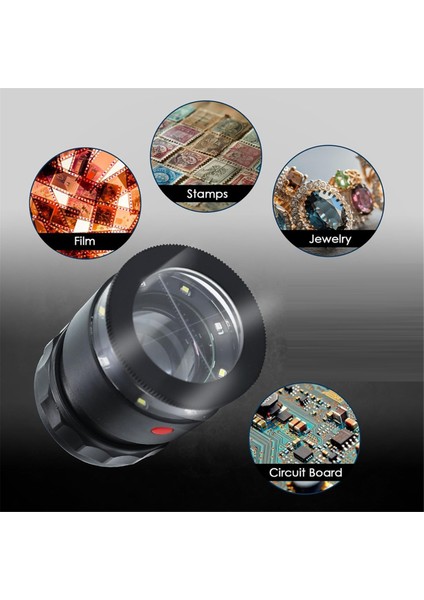 Loupe Büyüteç 10X, LED Işık ve Ölçekli Camı Büyütülebilir Kuyumcular, Ayarlanabilir Odak Uzunluğu Büyüteç (Yurt Dışından) indirimleri