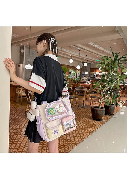 Ortaokul ve Lise Öğrencileri Sırt Çantası, Yüksek Görünümlü Çanta, Sevimli Kontrast Renk Ekleme 20-35L Büyük Kapasiteli Sırt (Yurt Dışından) fiyatları