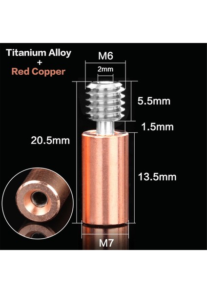 Tüm Metal V6 Bimetal Heatbreak Boğaz Hotend Kırmızı Bakır Isıtıcı Bloğu Cr-10 Cr-20 Ender3 Ender5 (Yurt Dışından) fırsatları