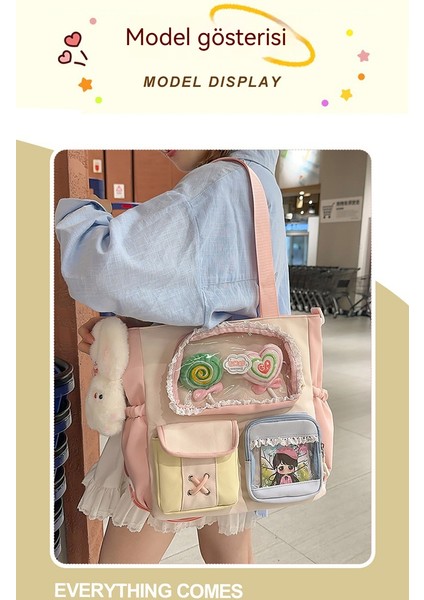 Ortaokul ve Lise Öğrencileri Sırt Çantası, Yüksek Görünümlü Çanta, Sevimli Kontrast Renk Ekleme 20-35L Büyük Kapasiteli Sırt (Yurt Dışından) fiyatları