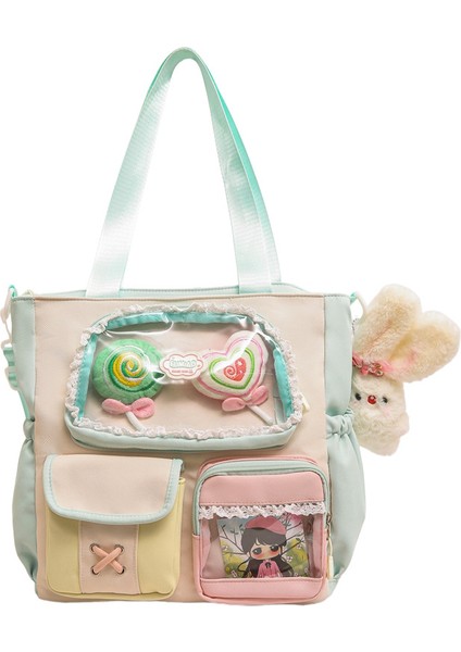 Ortaokul ve Lise Öğrencileri Sırt Çantası, Yüksek Görünümlü Çanta, Sevimli Kontrast Renk Ekleme 20-35L Büyük Kapasiteli Sırt (Yurt Dışından)