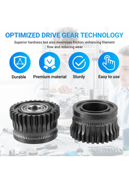 K1/K1C/ENDER3 V3 Aşınma Dirençli Nano Kaplama Çift Dişli Için Sertleştirilmiş Çelik Ekstrüder Dişli (Yurt Dışından) indirimleri