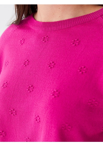 Yeni Sezon Bisiklet Yaka Kendinden Desenli Kadın Triko Kazak fırsatları