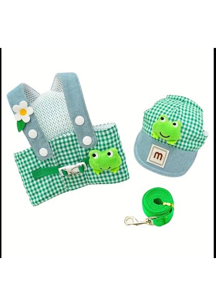 Şapkalı Göğüs Tasması Set (3 Parça) Nefes Alabilir ve Konforlu Kedi/köpek fırsatları