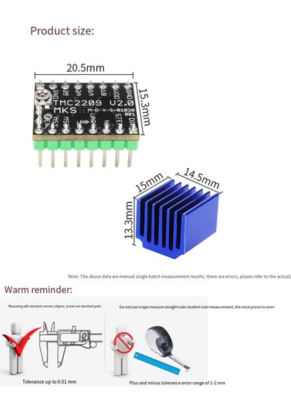 Mks Için TMC2209 Stepper Motor Sürücüsü Üstü 3D Yazıcı Parçaları 2.0A Uart Ultra Sessiz TMC2208&#39;I Değiştirin (Yurt Dışından)