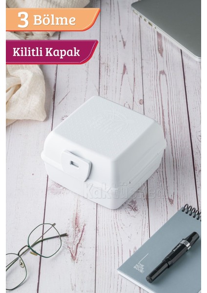 Bölmeli Beslenme Kutusu | Yemek Taşıma ve Saklama Kabı Beyaz 7171091