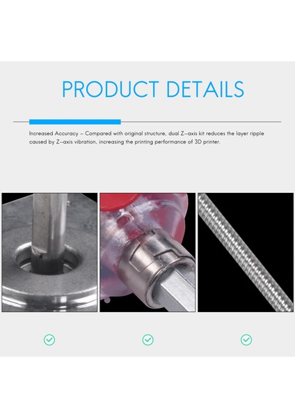 Ender-3 / Ender-3 V2 / Ender-3 Pro 3D Yazıcı Için Uygun Olan Kurşun Vidalı Step Motorlu Çift Z Ekseni Yükseltme Kiti (Yurt Dışından) indirimleri