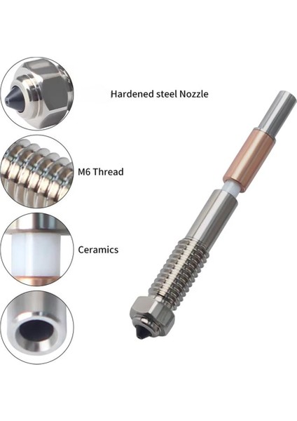 Qıdı Plus4 3D Yazıcı Aksesuarları Ofis Ekipmanları Için Çift Metal Sertleştirilmiş Çelik Kaplamalı Nozul 0.2 (Yurt Dışından) modelleri