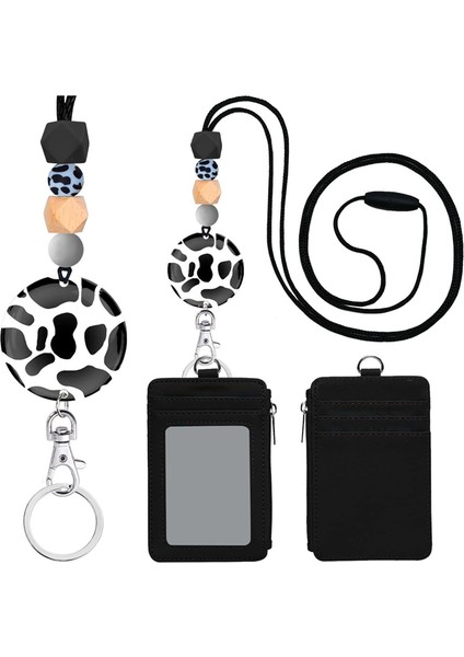 Kimlik Rozetleri ve Anahtarlar Için Inek Baskılı Boyun Askıları, Boyun Askılı Rozet Tutucu (Yurt Dışından)