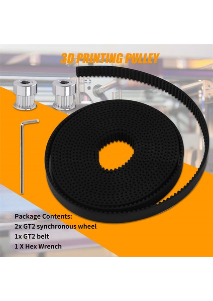 Sıcak 3D Yazıcı Parçaları Aksesuar 2pcs Gt2 16TEETH 16 Diş Zamanlama Alümyum Kasnak 5mm Genişlik 6mm ile 2m 2m 6mm Gt2 Kemer (Yurt Dışından) indirimleri