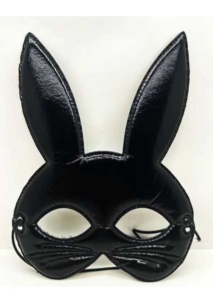 Siyah Renk Kumaş Malzemeden Imal Eva Tavşan Maskesi