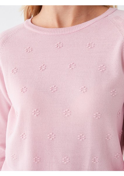 Yeni Sezon Bisiklet Yaka Kendinden Desenli Kadın Triko Kazak fırsatları