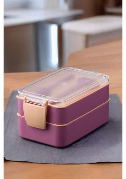 Bento 2 Katlı Yemek Kabı Lila 900 ml 7172461