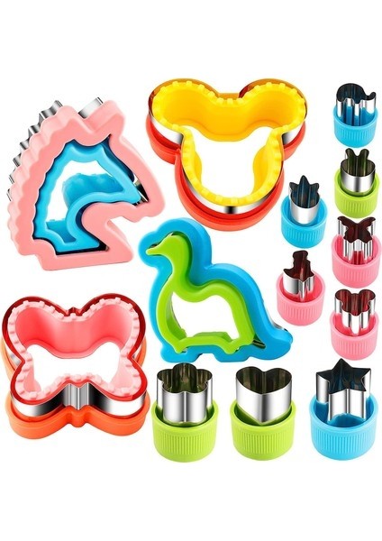Çocuklar Için Sandviç Kesici ve Kapatıcı 13PCS Ekmek Sandviç Kırıcı Gözleme Yapımcısı Kurabiye Meyve Sebze Çocuklar Için Şekilli Kesiciler Öğle Yemeği Bento Kutusu Dinosuar Mickey (Yurt Dışından)