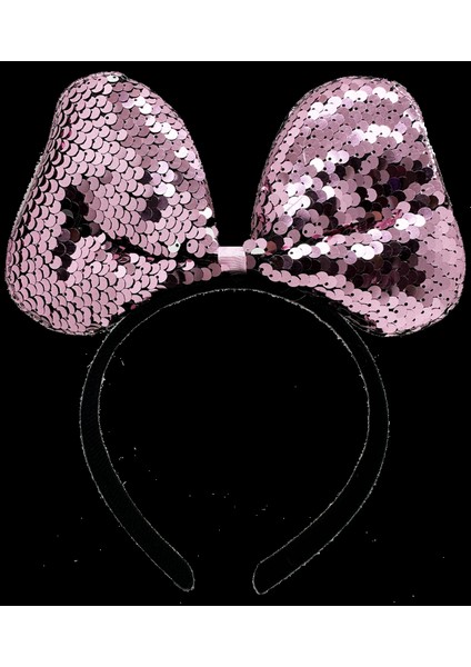 Renk Değiştiren Pullu Fiyonk Parti Tacı Pembe Gümüş