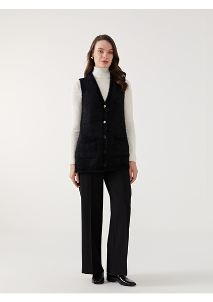 Yeni Sezon V Yaka Kadın Triko Yelek modelleri