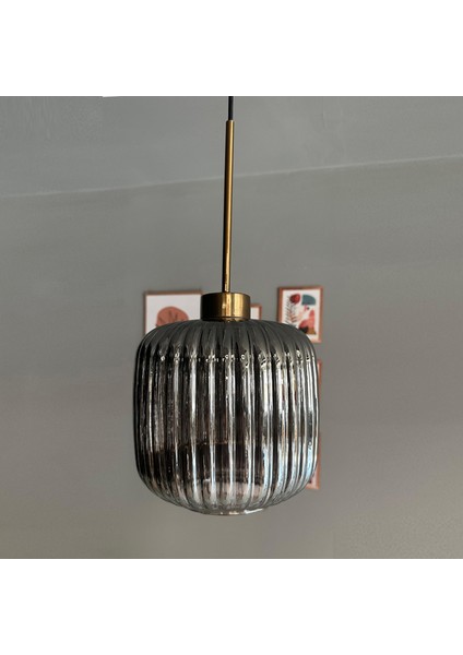 Mopa Cam Füme Tekli Avize Eskitme Başlık Retro Sarkıt Lamba Restoran Salon Aydınlatma fiyatları