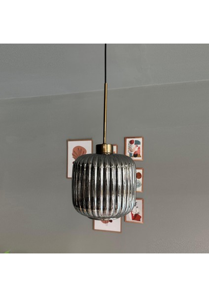 Mopa Cam Füme Tekli Avize Eskitme Başlık Retro Sarkıt Lamba Restoran Salon Aydınlatma modelleri