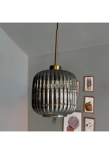 Mopa Cam Füme Tekli Avize Eskitme Başlık Retro Sarkıt Lamba Restoran Salon Aydınlatma fırsatları