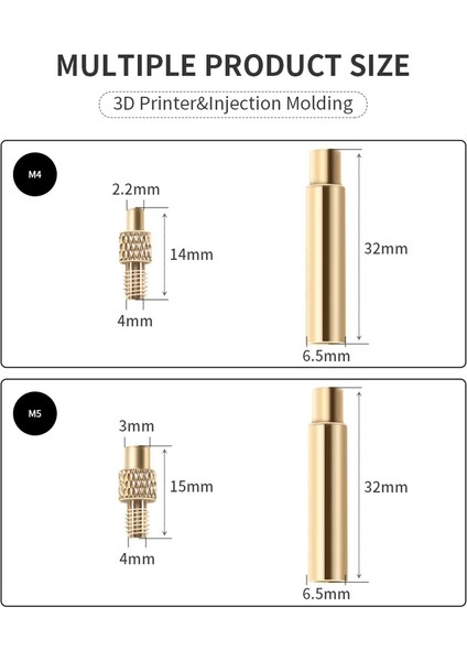 Isı Ekleme Somun Demir Uç M2 M3 M4 M5 M6 M8 Pirinç Iplik Gömülü Kit 3D Yazıcı Parçaları Lehimleme Için Isı Takma Aracı (Yurt Dışından) fırsatları