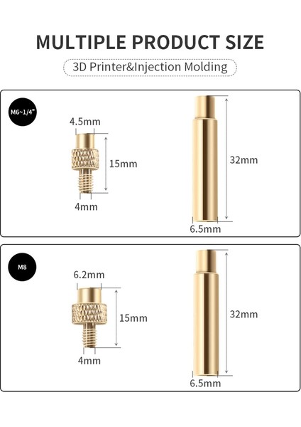 Isı Ekleme Somun Demir Uç M2 M3 M4 M5 M6 M8 Pirinç Iplik Gömülü Kit 3D Yazıcı Parçaları Lehimleme Için Isı Takma Aracı (Yurt Dışından) indirimleri