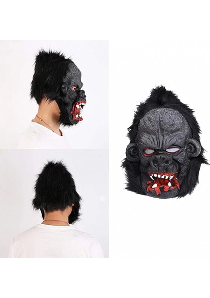 Lateks Goril Maskesi Siyah Saçlı 2 No modelleri
