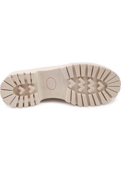 Krem Deri Loafer Kadın Ayakkabı fırsatları