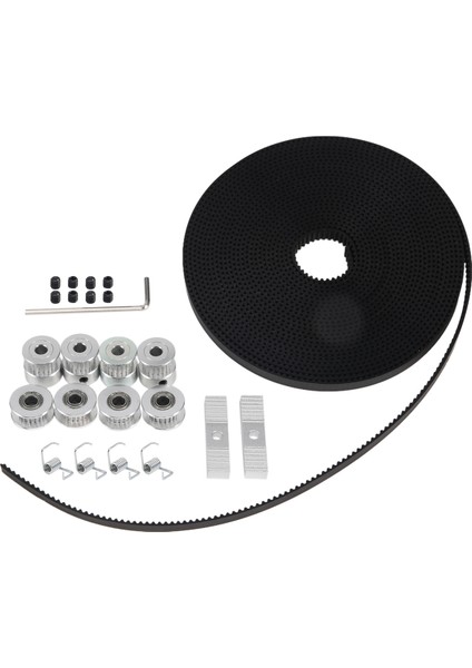 5MX6MM Gt2 Tımlama Kemer +4pcs 20 Diş 5mm Iç Çap Pul Kazanı +4pcs Avukat +4pcs Gerginliği Yay Torsion +2pcs 3D Yazıcı Için Dişli Kelepçe Montajı ve Hex Anahtarı (Yurt Dışından) fiyatları