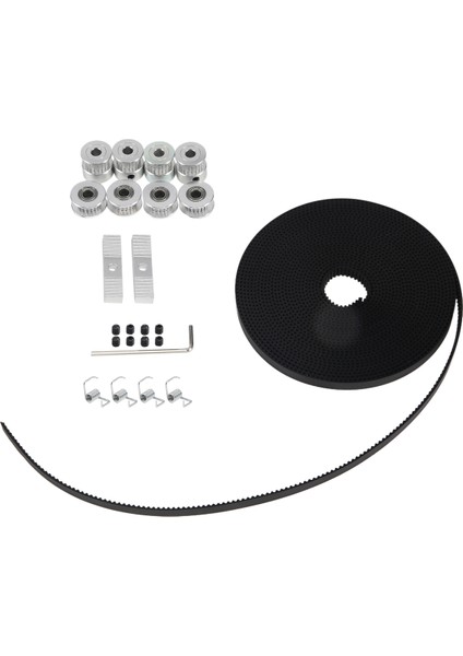 5MX6MM Gt2 Tımlama Kemer +4pcs 20 Diş 5mm Iç Çap Pul Kazanı +4pcs Avukat +4pcs Gerginliği Yay Torsion +2pcs 3D Yazıcı Için Dişli Kelepçe Montajı ve Hex Anahtarı (Yurt Dışından) modelleri