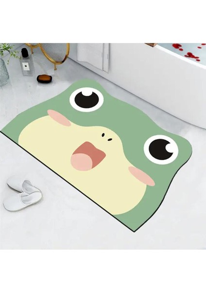 Renkli Kurbağa Temizliği Su Emici Banyo Paspası ve Klozet Halısı