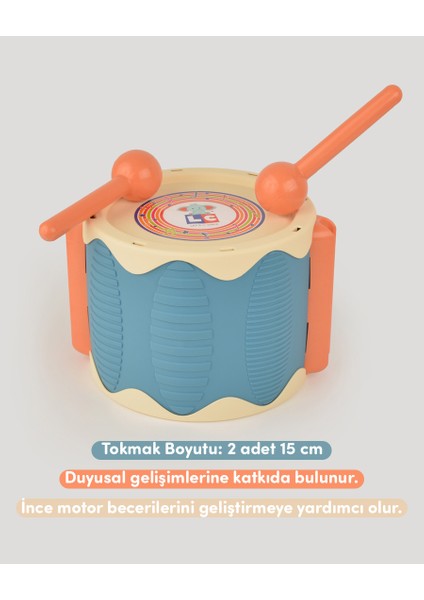Mavi Eğlenceli Davul 0-8 Yaş Arası Çocuklar İçin Güvenli Müzik Oyuncağı fiyatları