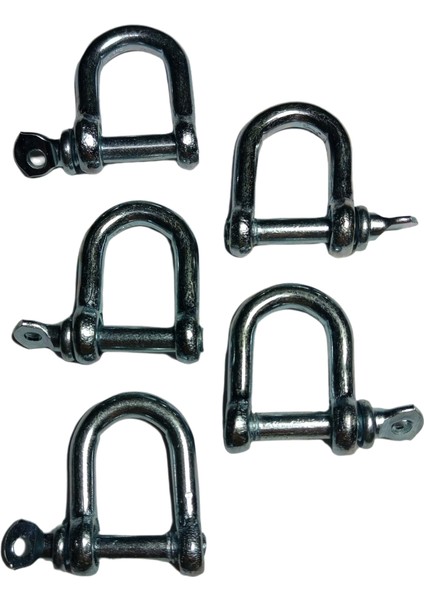 10 mm Galvanizli 5’li Vidalı Bağlantı Elemanı Zincir Kilidi D Halka Mapalar