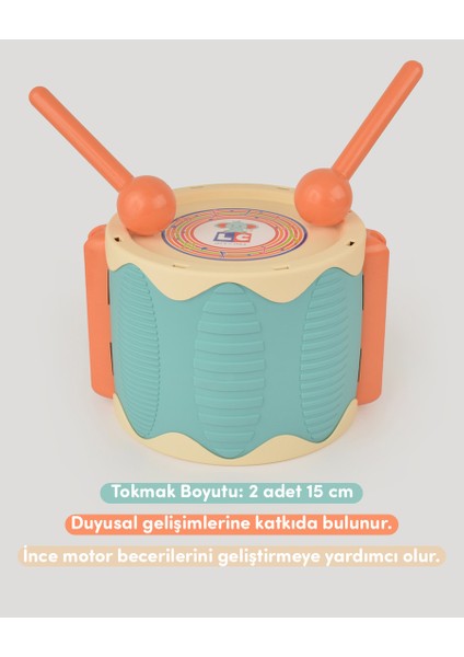 Turkuaz Eğlenceli Davul 0-8 Yaş İçin Ritim Duyusunu Geliştiren Güvenli Oyuncak fiyatları