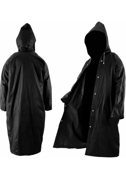 Su Geçirmez Siyah Eva Yağmurluk – Kapşonlu, Düğmeli, Katlanabilir (MK-5113) fiyatları