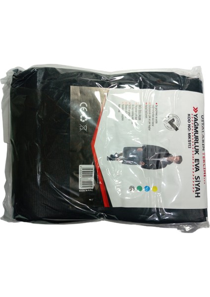 Su Geçirmez Siyah Eva Yağmurluk – Kapşonlu, Düğmeli, Katlanabilir (MK-5113) modelleri