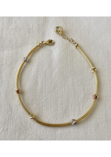 Tek Sıra Üç Renk Toplu Altın Bileklik fırsatları