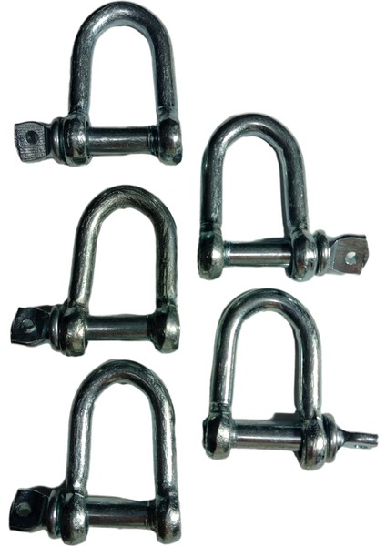 12 mm Galvanizli 5’li Vidalı Bağlantı Elemanı Zincir Kilidi D Halka Mapalar