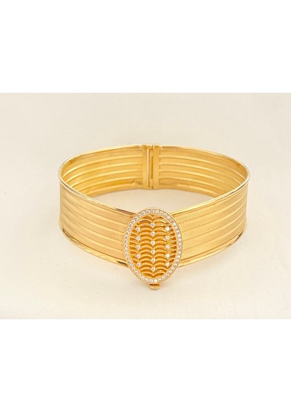 Oval Kilitli Trabzon Altın Kelepçe