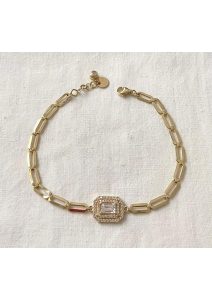 İtalyan Zincirli Baget Taşlı Altın Bileklik fırsatları