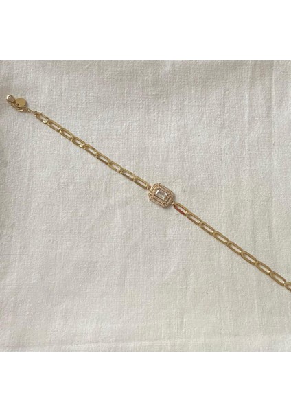 İtalyan Zincirli Baget Taşlı Altın Bileklik indirimleri