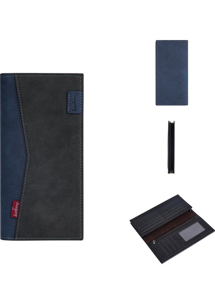 Yeni Erkek Uzun Cüzdan Baellerry Iş Retro Çoklu Kart Rfıd Cüzdan Ince Fermuarlı Bilet Klipsi (Yurt Dışından)