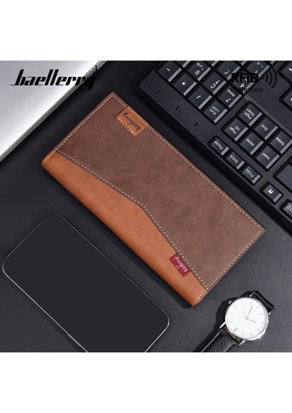 Yeni Erkek Uzun Cüzdan Baellerry Iş Retro Çoklu Kart Rfıd Cüzdan Ince Fermuarlı Bilet Klipsi (Yurt Dışından) fiyatları