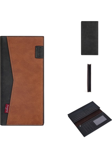 Yeni Erkek Uzun Cüzdan Baellerry Iş Retro Çoklu Kart Rfıd Cüzdan Ince Fermuarlı Bilet Klipsi (Yurt Dışından)