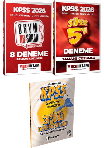 2026 Kpss Ösym Ne Sorar? 8 Deneme ve Süper 5 Deneme - 3 Deneme