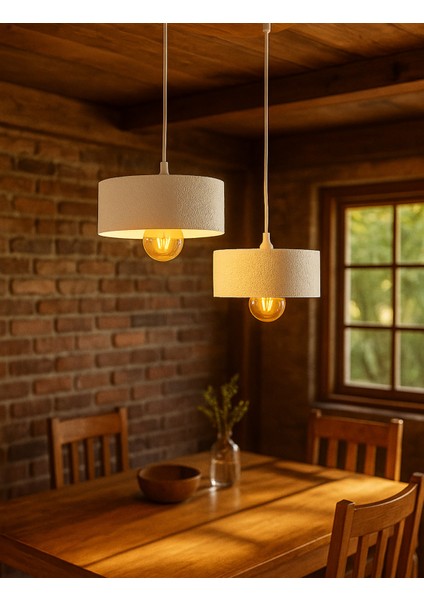 Ikili Beton Görünümlü Oval Avize Sarkıt, Toz Tutmayan, Vegan, Oturma Odası Salon Mutfak Çocuk Odası modelleri