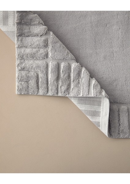 Yumuşak ve Şık Pamuklu Banyo Paspası Seti Açık Gri ve Lacivert fiyatları