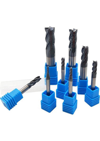 8pcs 2-12MM Cnc Cnc Kare Burun Uç Mills Karbür Tungsten Çelik Freze Kesici Yönlendirici Bitler Bitler Aracı Düz (Yurt Dışından) fiyatları